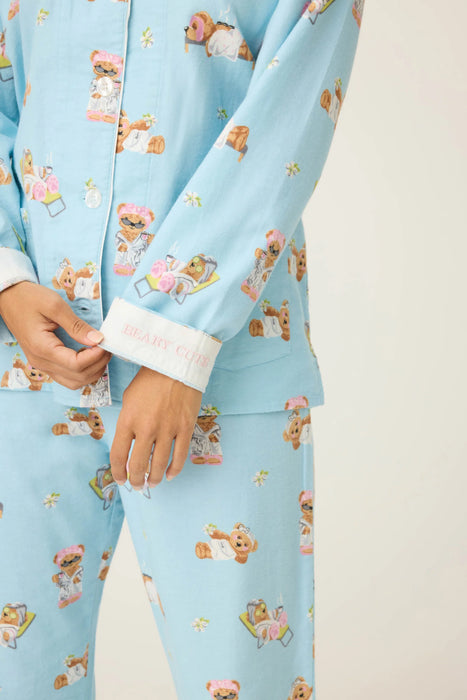 PJ Salvage Ice Blue Beary Cute 3-Piece Flannel PJ Set RUFLPJ