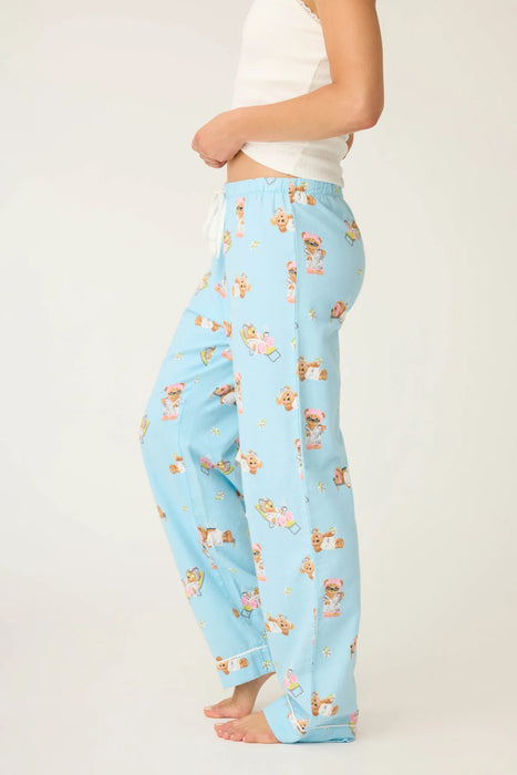 PJ Salvage Ice Blue Beary Cute Bear Print Flannel Pants RUFLP