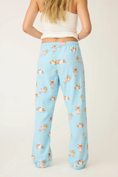 PJ Salvage Ice Blue Beary Cute Bear Print Flannel Pants RUFLP