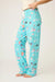 PJ Salvage Turquoise This Is How I Roll Dog Print Flannel Pants RUFLP