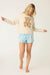 PJ Salvage Ice Blue Beary Cute Bear Print Flannel Shorts RUFLS