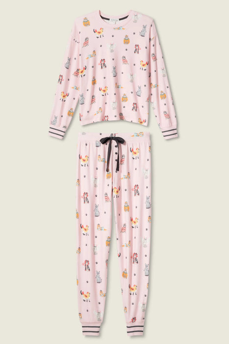 PJ Salvage Feline Spooky Halloween Cat Print PJ Set RUFSLS1/RUFSP