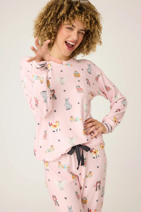 PJ Salvage Feline Spooky Halloween Cat Print PJ Set RUFSLS1/RUFSP