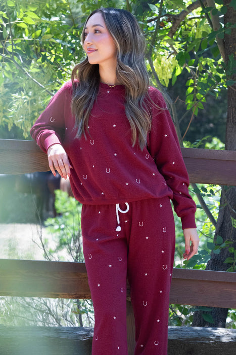 PJ Salvage Hold Your Horses Fleece Loungewear Set RUHYLS/RUHYP2