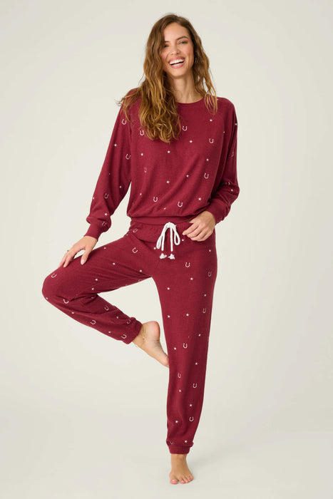 PJ Salvage Hold Your Horses Fleece Loungewear Set RUHYLS/RUHYP2