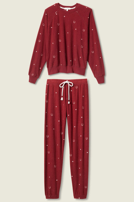 PJ Salvage Hold Your Horses Fleece Loungewear Set RUHYLS/RUHYP2