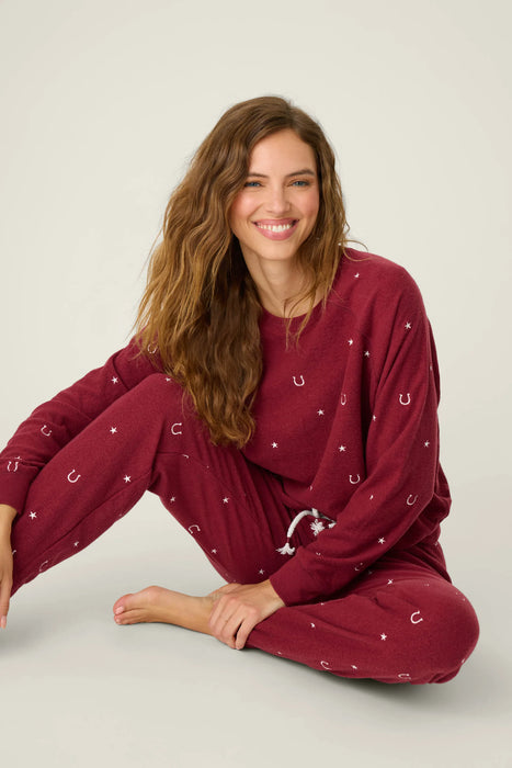 PJ Salvage Hold Your Horses Fleece Loungewear Set RUHYLS/RUHYP2