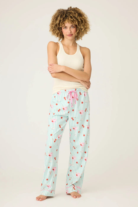 PJ Salvage Ma Cherie Cherry Print Flannel Pants RUFLP