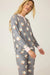 PJ Salvage Charcoal Love You A Latte Coffee Print Log Sleeve Pajama Set RULTLS1/RULTP