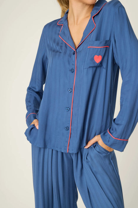 PJ Salvage La Rose Sateen Stripe PJ Set RULVST1