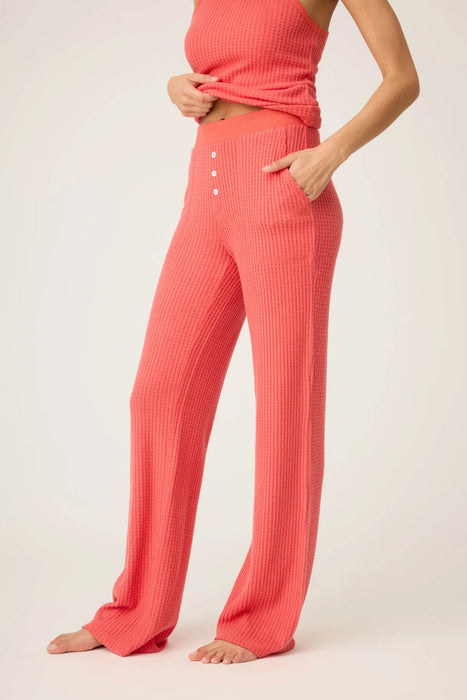 PJ Salvage Scarlet Morning Waffles Long Sleeve Loungewear Set RUMWLS/RUMWP