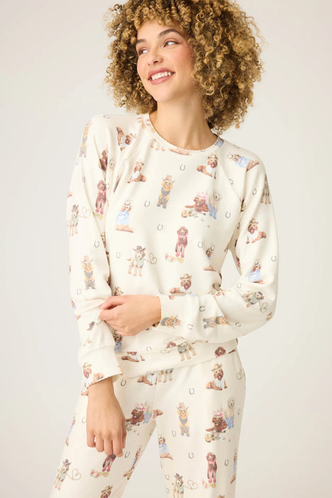 PJ Salvage Ruff On The Range Dog Print Pajama Set RUOTLS/RUOTP