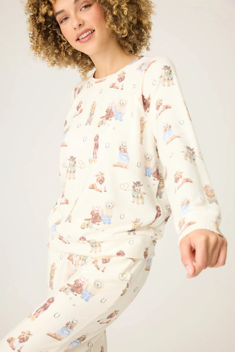 PJ Salvage Ruff On The Range Dog Print Pajama Set RUOTLS/RUOTP