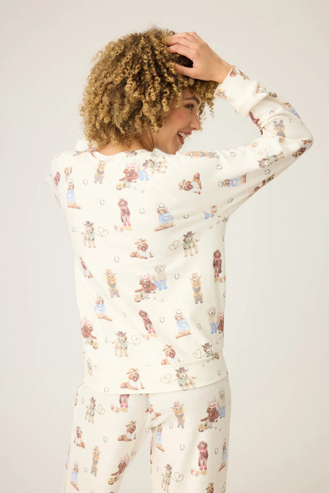 PJ Salvage Ruff On The Range Dog Print Pajama Set RUOTLS/RUOTP
