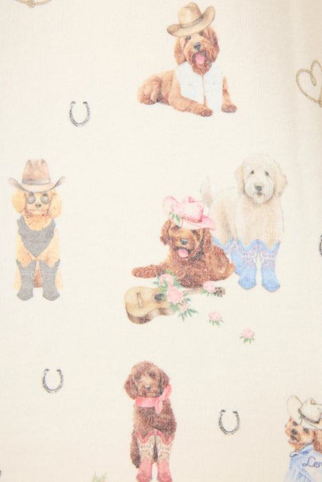 PJ Salvage Ruff On The Range Dog Print Pajama Set RUOTLS/RUOTP