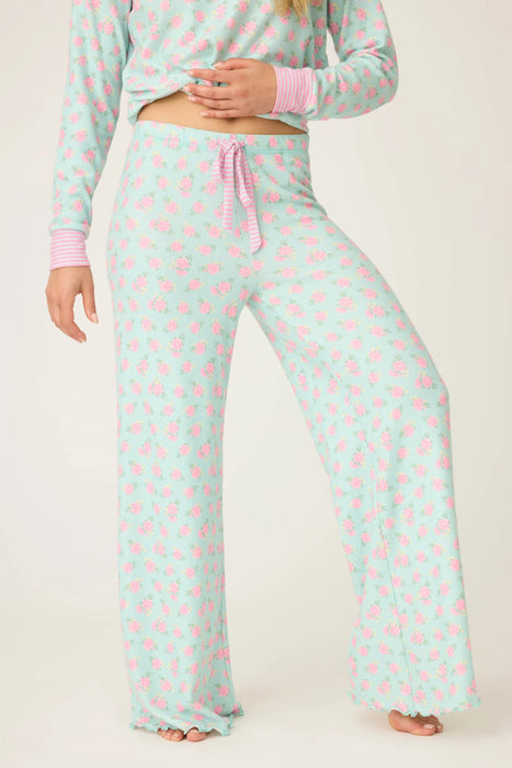 PJ Salvage Light Mint Secret Garden Floral Long Sleeve Pajama Set RUSGLS1/RUSGP1