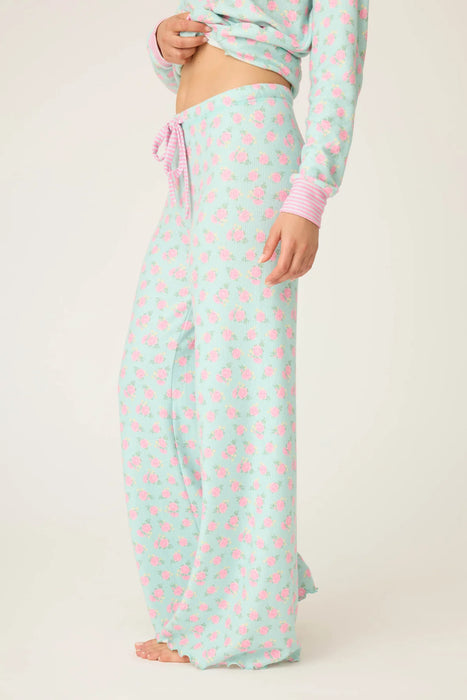 PJ Salvage Light Mint Secret Garden Floral Long Sleeve Pajama Set RUSGLS1/RUSGP1