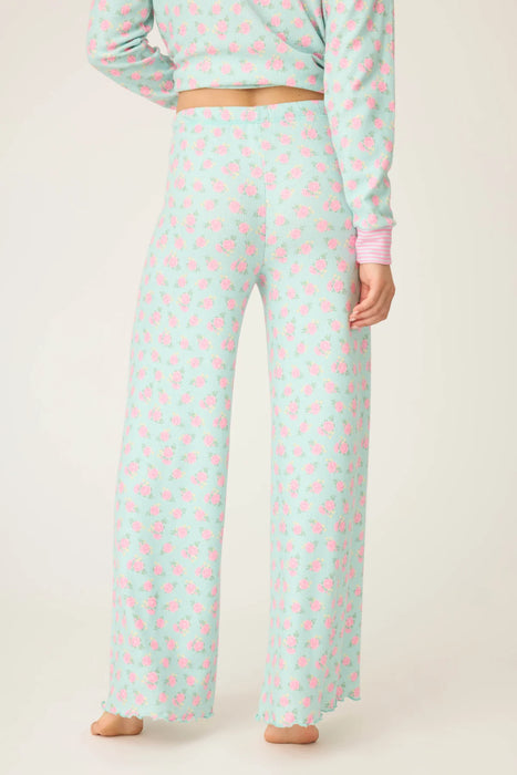 PJ Salvage Light Mint Secret Garden Floral Long Sleeve Pajama Set RUSGLS1/RUSGP1
