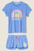PJ Salvage Deep Blue Sunsets Graphic Short Sleeve Loungewear Set RUSOST