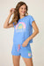 PJ Salvage Deep Blue Sunsets Graphic Short Sleeve Loungewear Set RUSOST