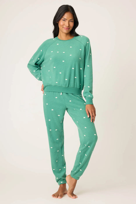 PJ Salvage The Outsider Embroidered Bear Fleece Sweatshirt And Jogger Set RUTHLS/RUTHP1