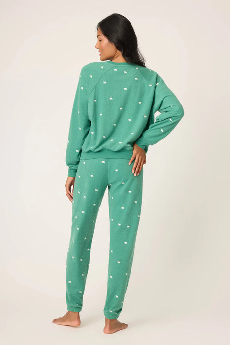 PJ Salvage The Outsider Embroidered Bear Fleece Sweatshirt And Jogger Set RUTHLS/RUTHP1
