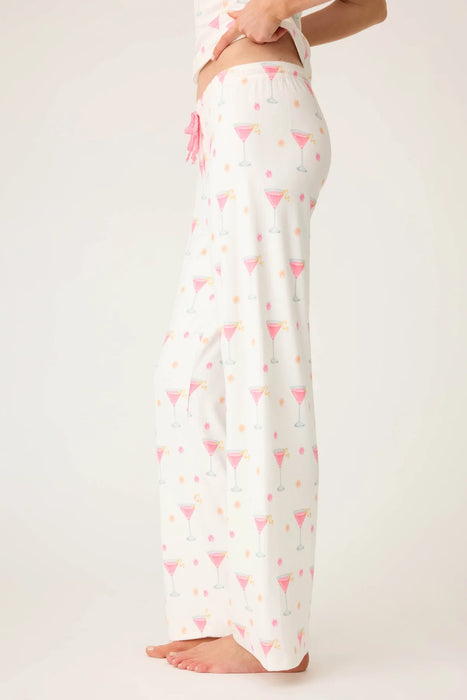 PJ Salvage Ivory Tini Time Drink Long Sleeve Pajama Set RUTTP1/RUTTLS