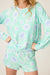 PJ Salvage Mint Vacay Vibes Palm Print Long Sleeve Top RUVVLS1