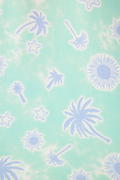 PJ Salvage Mint Vacay Vibes Palm Print Long Sleeve Top RUVVLS1