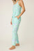 PJ Salvage Mint Vacay Vibes Palm Print Long Sleeve Pajama Set RUVVLS1/RUVVP2