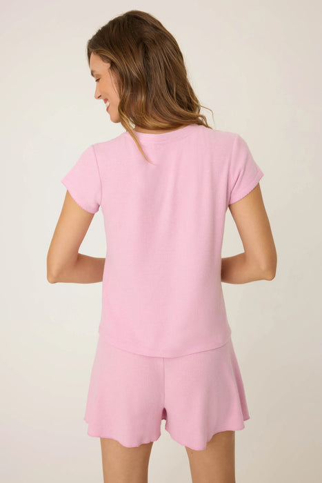 PJ Salvage Pink Violet Wish You Were Here Shorts Set RUWHT/RUWHS1