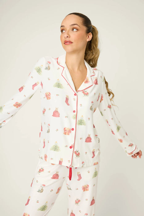 PJ Salvage Feline Festive Cat Print Pajama Set RVFFPJ