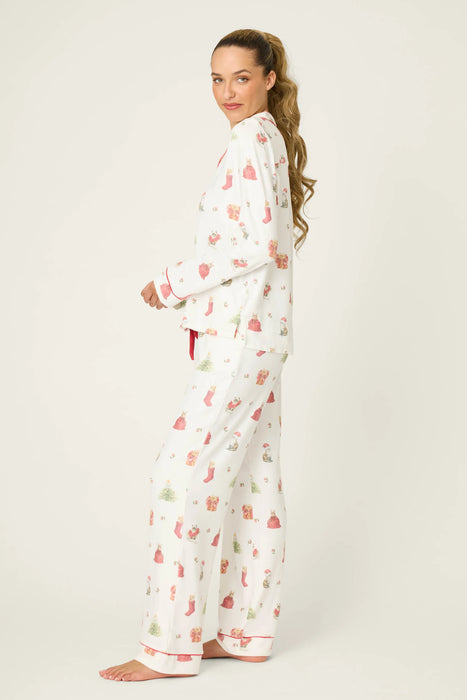 PJ Salvage Feline Festive Cat Print Pajama Set RVFFPJ
