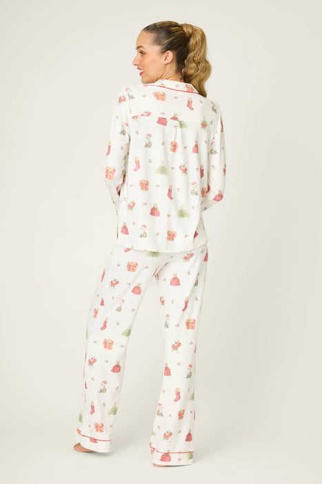 PJ Salvage Feline Festive Cat Print Pajama Set RVFFPJ
