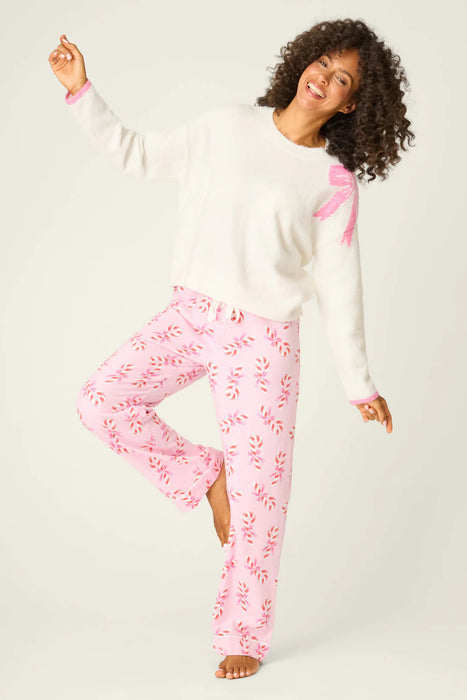 PJ Salvage Sweeter Than Sugar Bow Print Snuggle Sweater RVFLLS