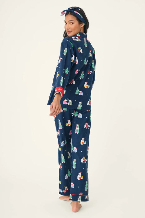 PJ Salvage Navy Bearly Awake 3-Piece Flannel Pajama Set RVFLPJ