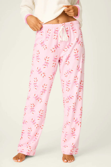 PJ Salvage Sweeter Than Sugar Candy Cane Print Flannel Pants RVFLP