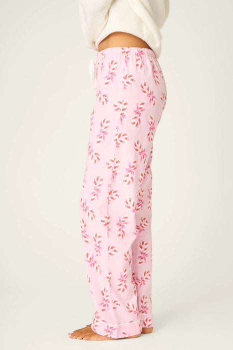 PJ Salvage Sweeter Than Sugar Candy Cane Print Flannel Pants RVFLP