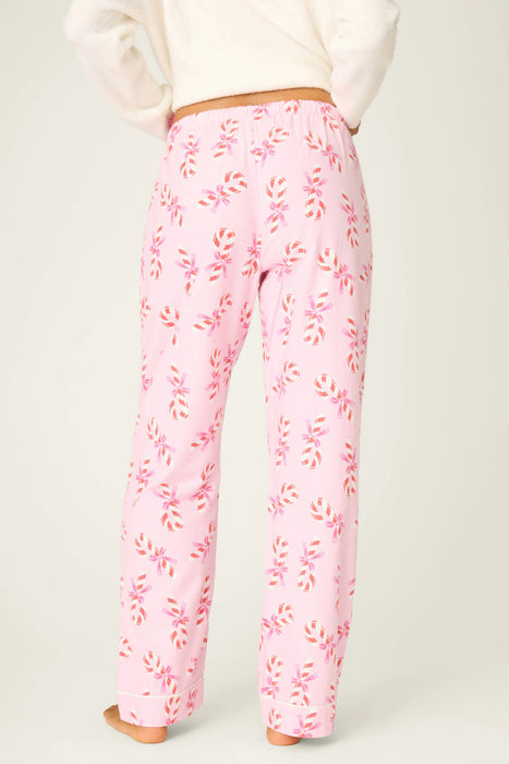 PJ Salvage Sweeter Than Sugar Candy Cane Print Flannel Pants RVFLP
