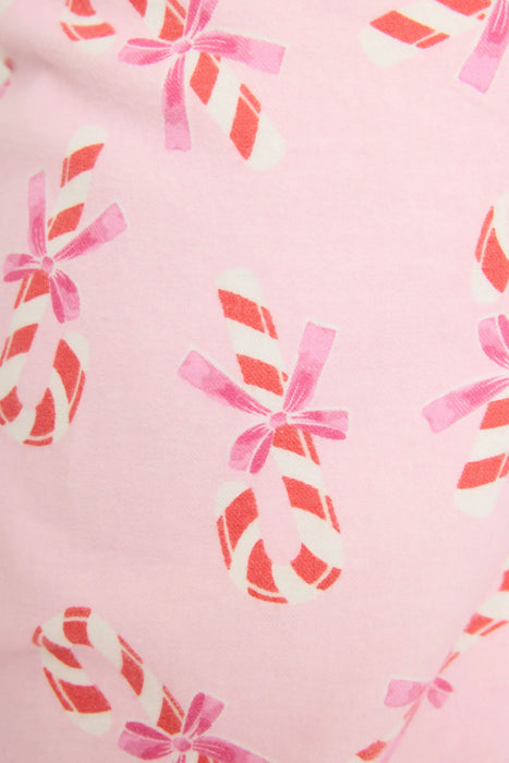 PJ Salvage Sweeter Than Sugar Candy Cane Print Flannel Pants RVFLP