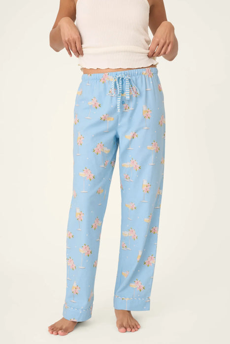 PJ Salvage Light Sky Fizz the Season Open Leg Flannel Pants RVFSP1