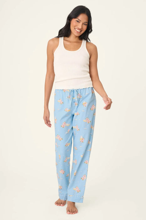 PJ Salvage Light Sky Fizz the Season Open Leg Flannel Pants RVFSP1