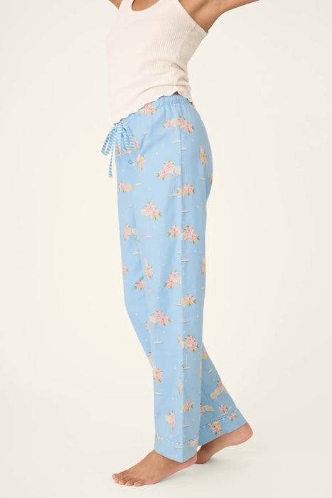 PJ Salvage Light Sky Fizz the Season Open Leg Flannel Pants RVFSP1