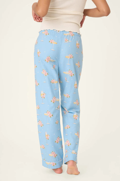 PJ Salvage Light Sky Fizz the Season Open Leg Flannel Pants RVFSP1