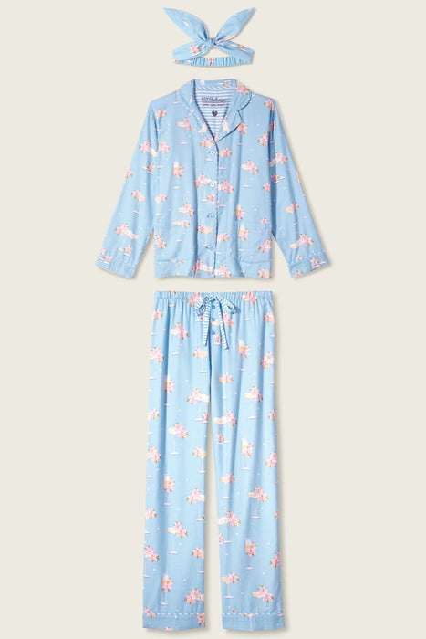 PJ Salvage Light Sky Fizz The Season 3-Piece Flannel Pajama Set RVFSPJ