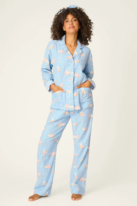 PJ Salvage Light Sky Fizz The Season 3-Piece Flannel Pajama Set RVFSPJ
