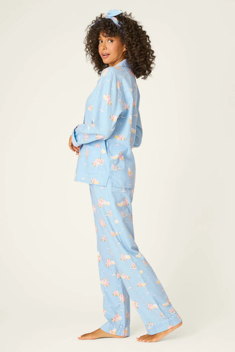 PJ Salvage Light Sky Fizz The Season 3-Piece Flannel Pajama Set RVFSPJ