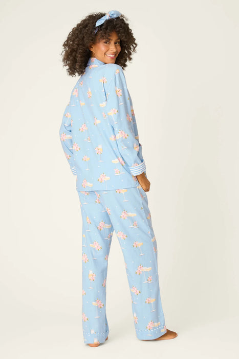 PJ Salvage Light Sky Fizz The Season 3-Piece Flannel Pajama Set RVFSPJ