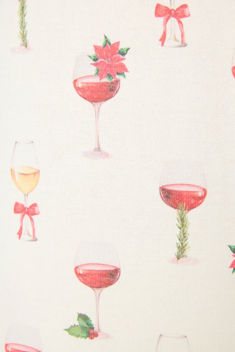 PJ Salvage Let's Get Toasty Holiday Wine Print Pajama Set RVLGLS1/RVLGP1