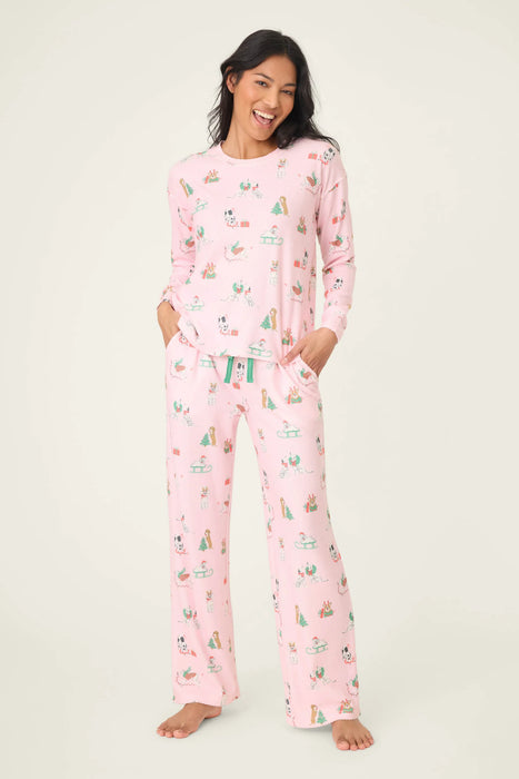 PJ Salvage Peace & Pawlidays Dog Pajama Set RVPEST1